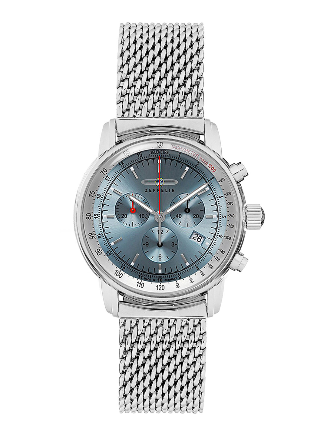

ZEPPELIN Men Stainless Steel Bracelet Style Straps Analogue Chronograph Watch 8886M3, Blue
