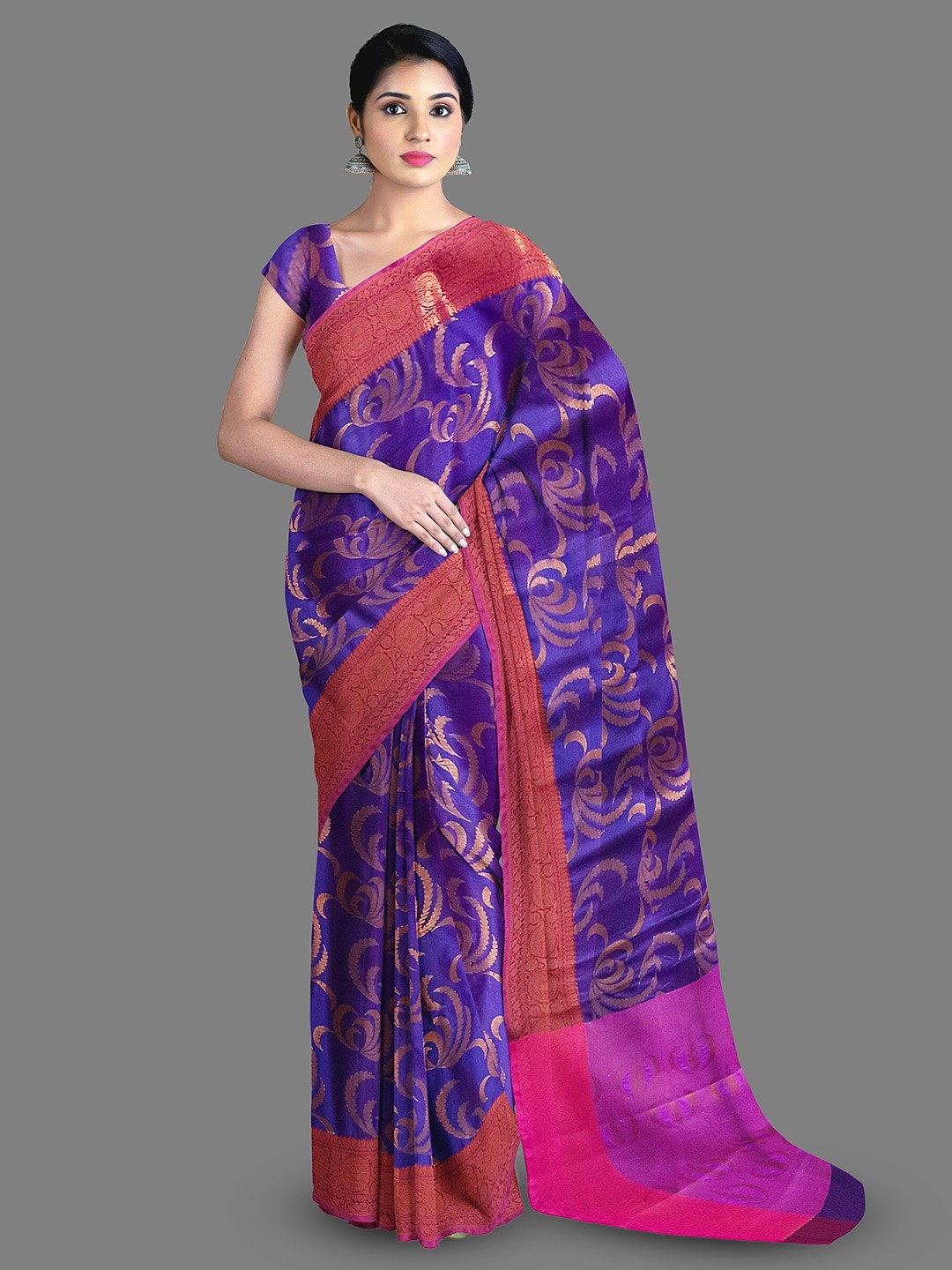 

The Chennai Silks Woven Design Zari Art Silk Saree, Violet