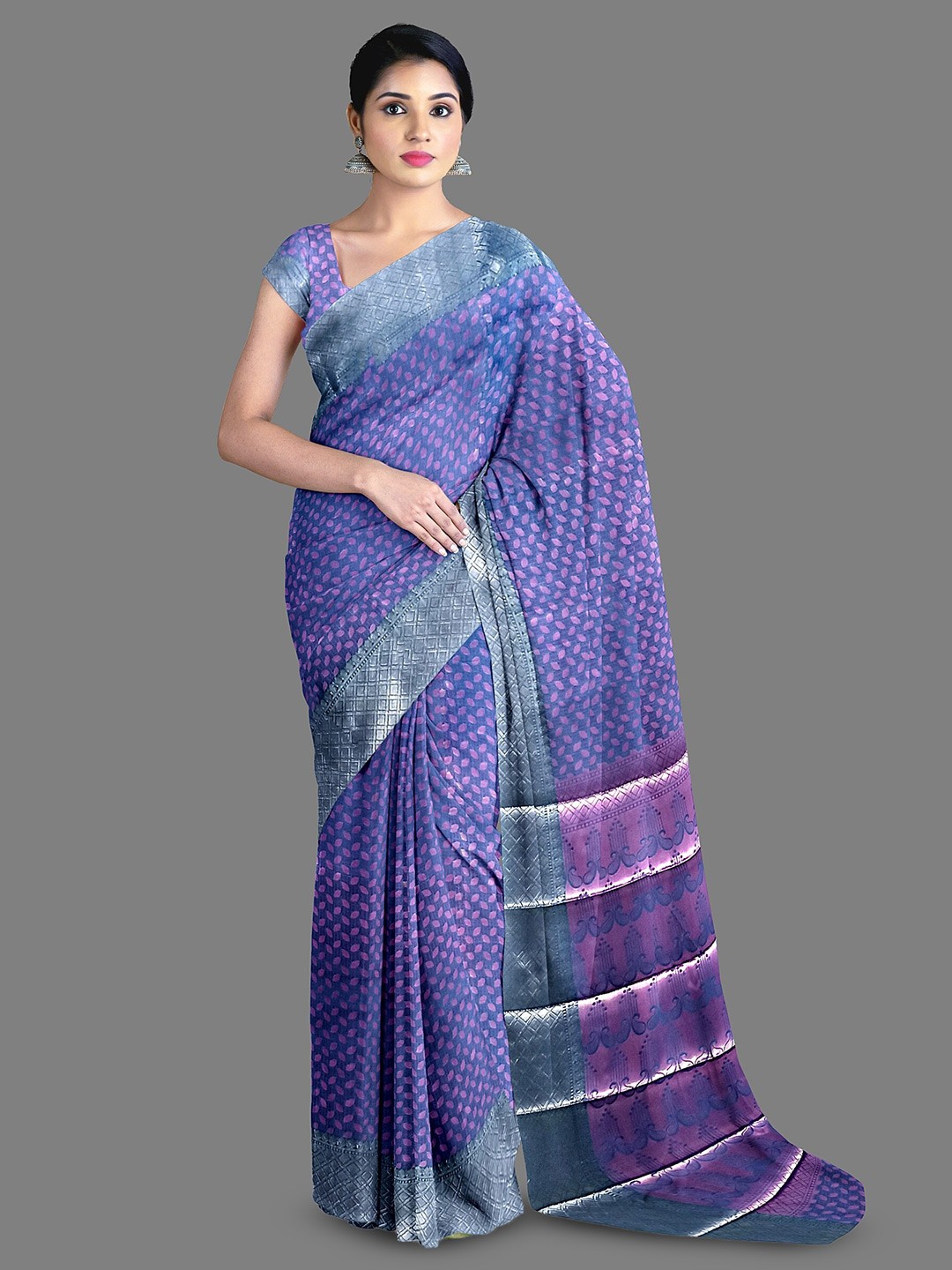 

The Chennai Silks Ethnic Motifs Woven Design Zari Art Silk Saree, Blue