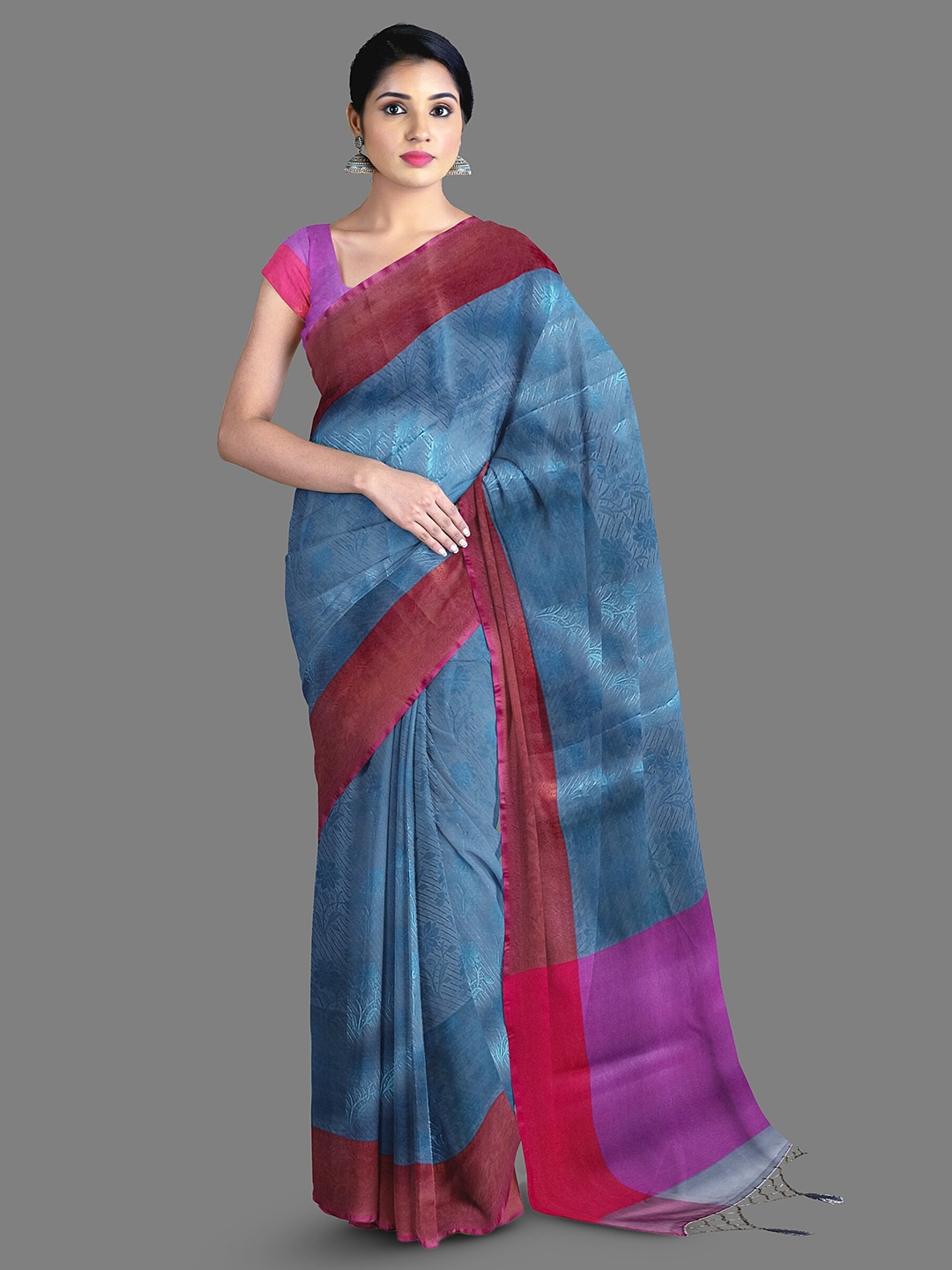 

The Chennai Silks Floral Woven Design Zari Art Silk Saree, Blue