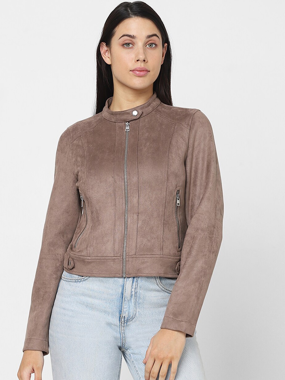 

Vero Moda Mock Collar Tailored Jacket, Brown