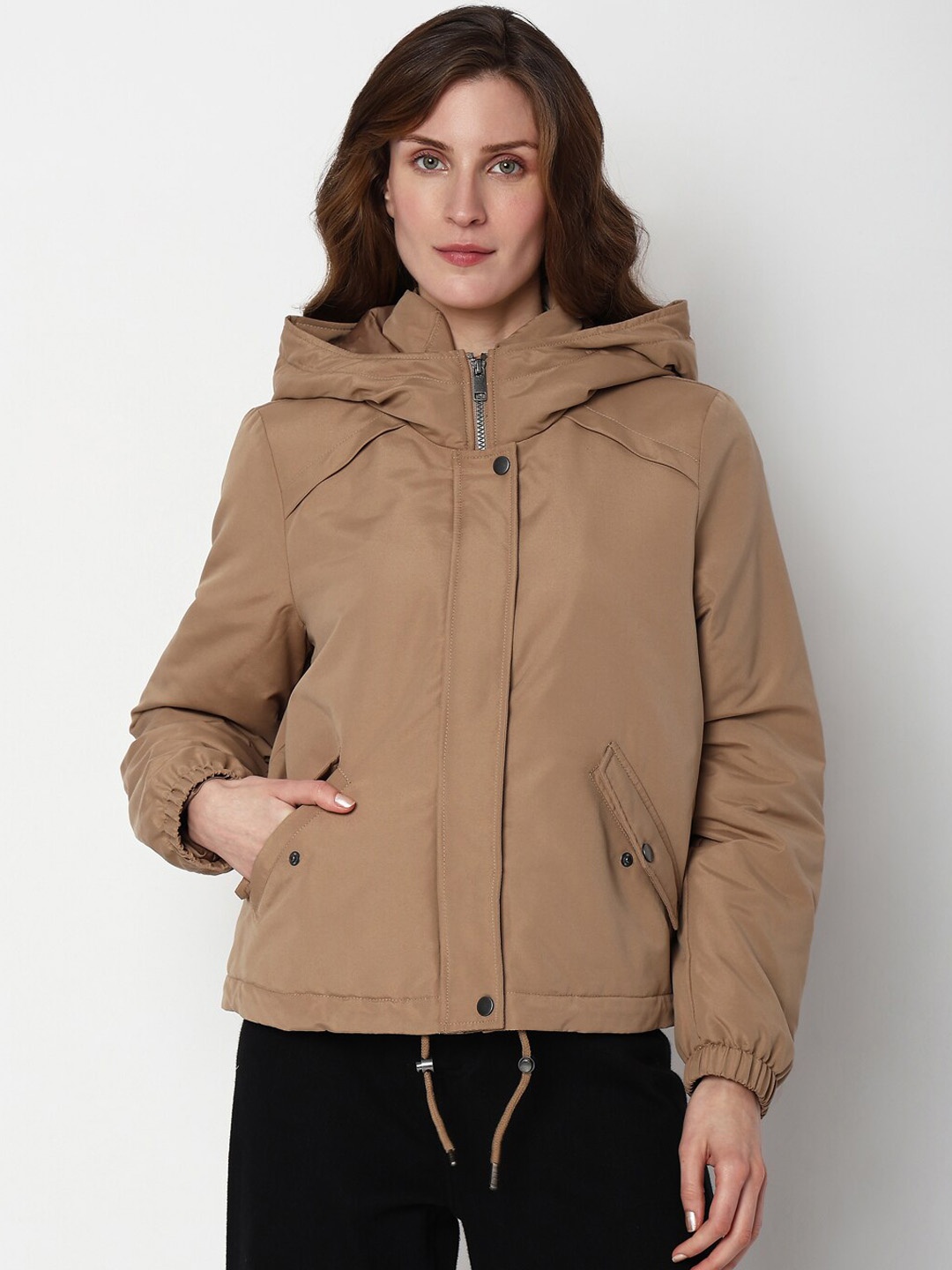 

Vero Moda Hooded Puffer Jacket, Brown