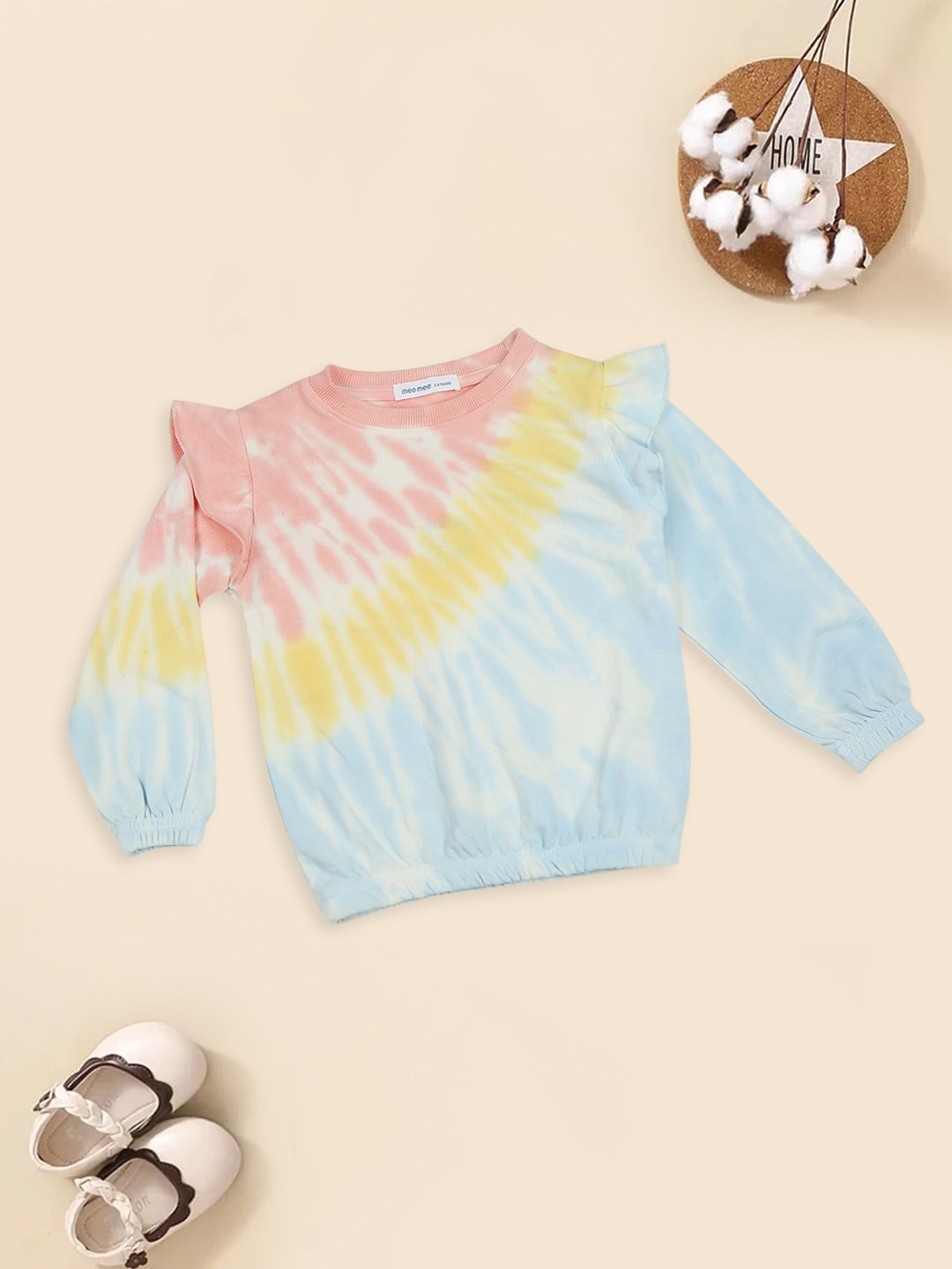 

MeeMee Girls Tie & Dyed Cotton Pullover, Blue