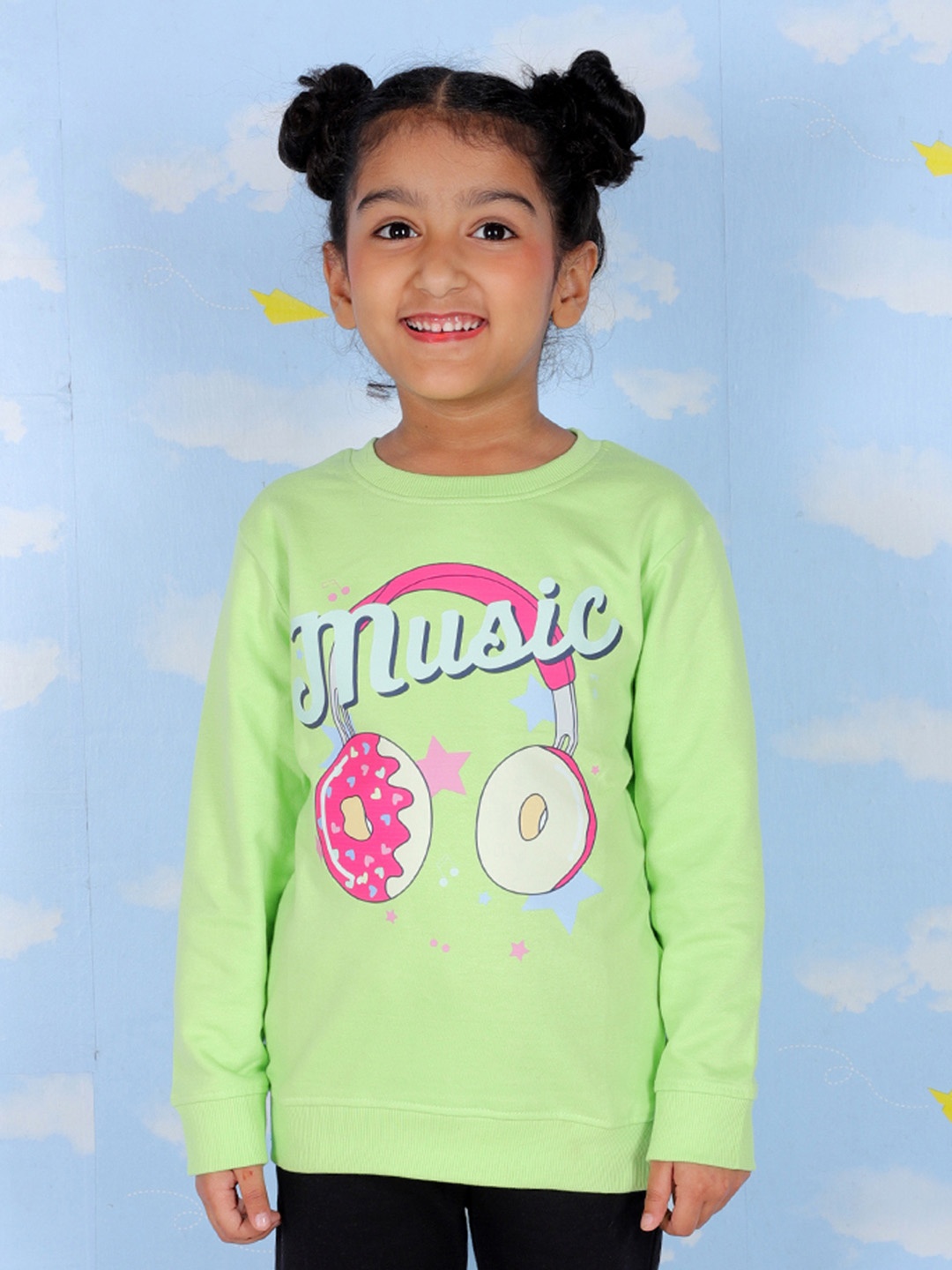 

The Mom Store Kids Typography Printed Cotton Sweatshirt, Green