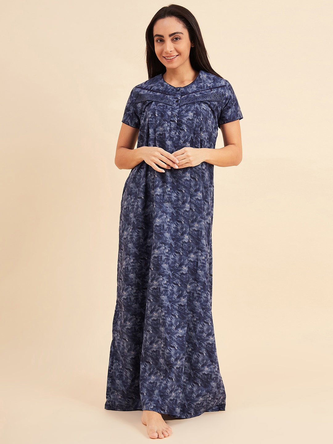 

Sweet Dreams Floral Printed Maxi Everyday Nightdress, Blue
