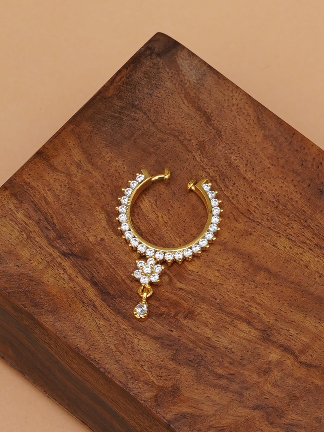 

Mali Fionna Gold-Plated Stone-Studded Nosepin