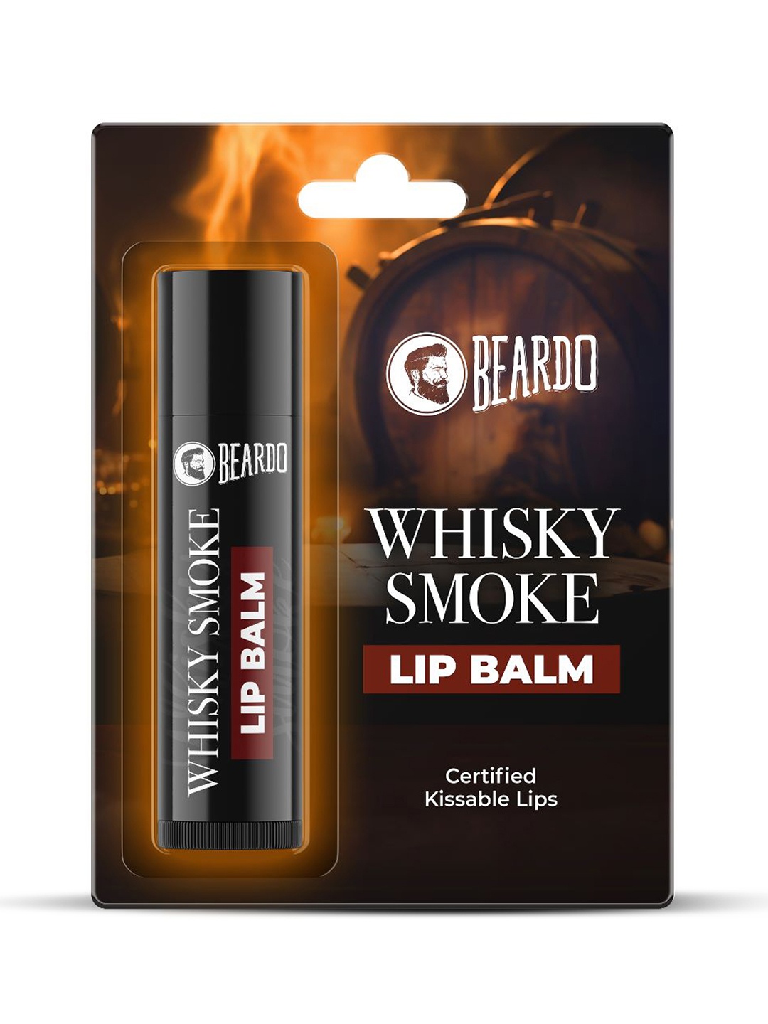 

BEARDO Whisky Smoke Lip Balm For Dry Lips with Shea Butter - 4 g, Black