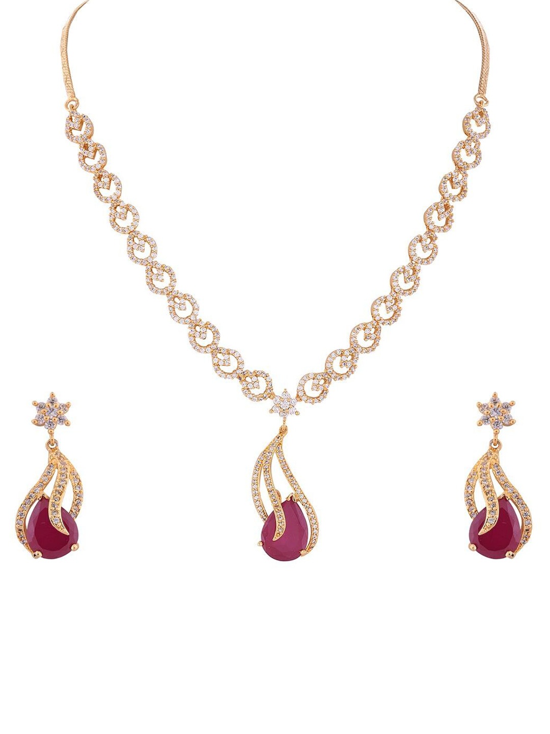 

RATNAVALI JEWELS Gold Plated Jewellery Set