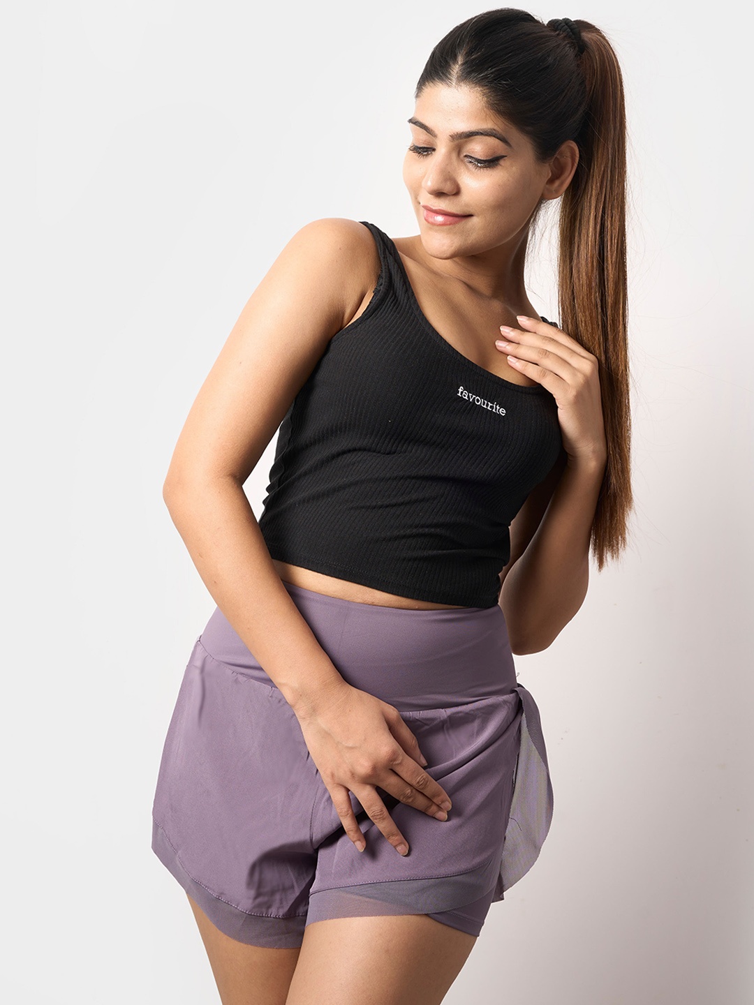 

SKNZ Women Rapid-Dry High-Rise Training or Gym Sports Shorts, Mauve