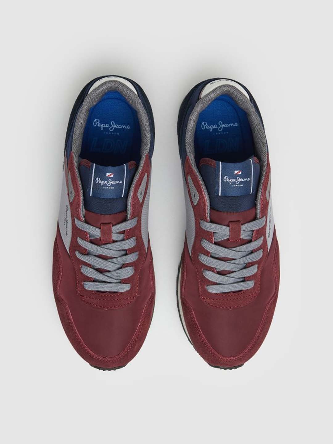 

Pepe Jeans Men Colourblocked Suede Sneakers, Red
