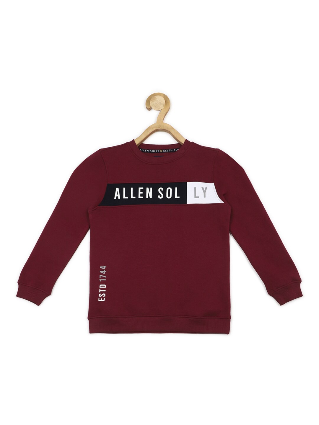 Allen Solly Junior Boys Typography Printed Sweatshirt, Maroon