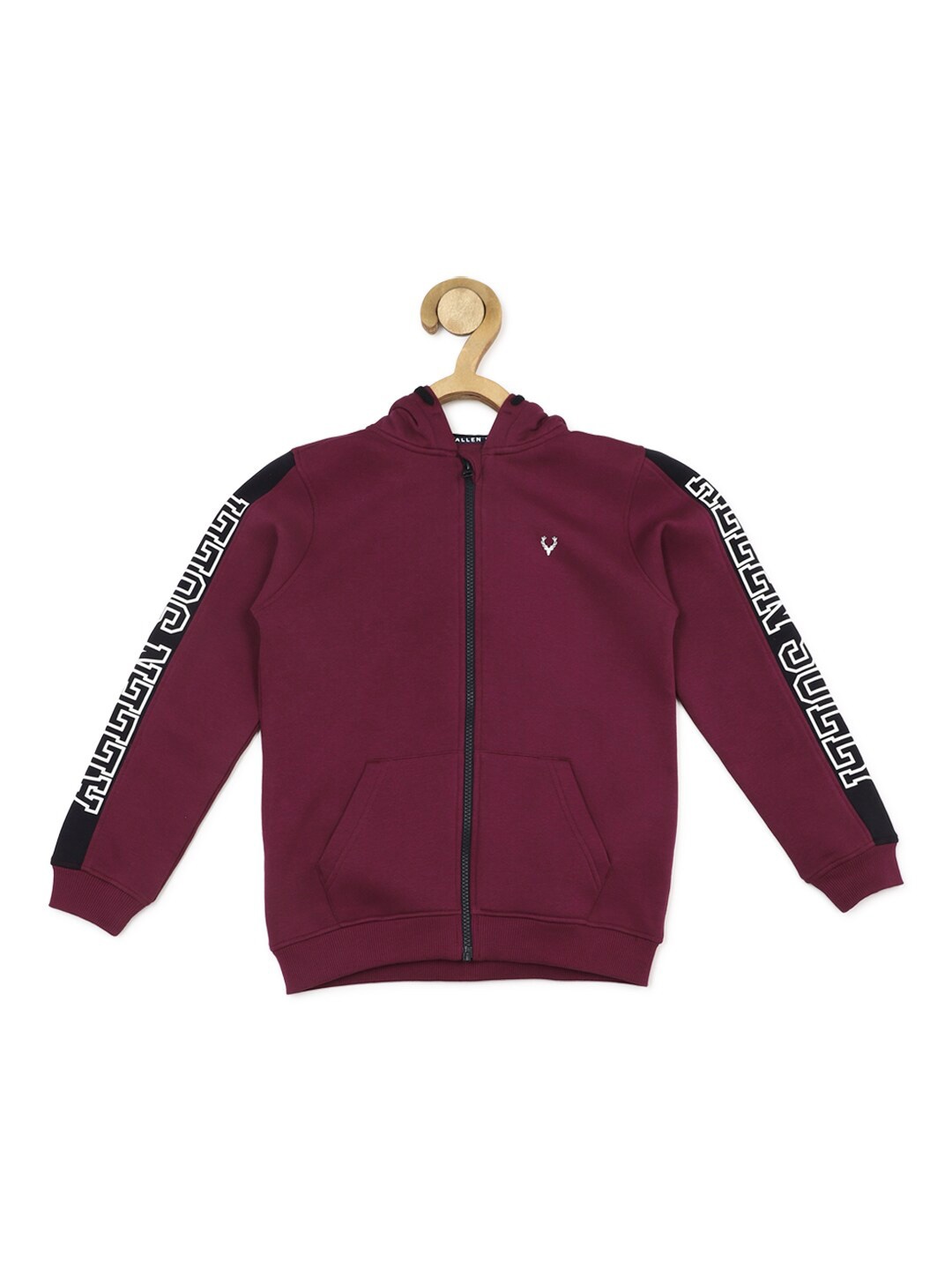

Allen Solly Junior Boys Typography Printed Hooded Sweatshirt, Maroon