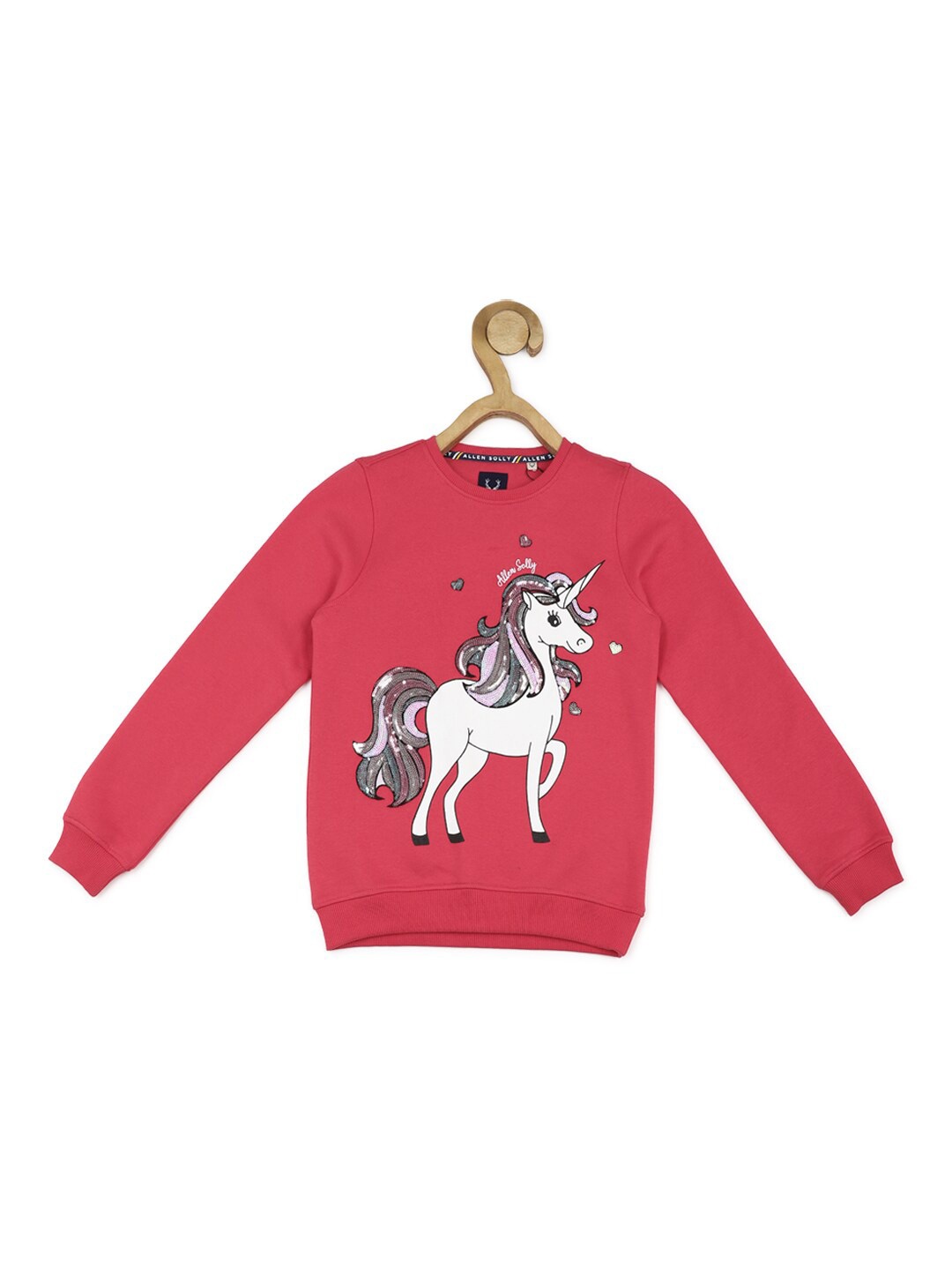 

Allen Solly Junior Girls Graphic Printed Pullover Sweatshirt, Pink