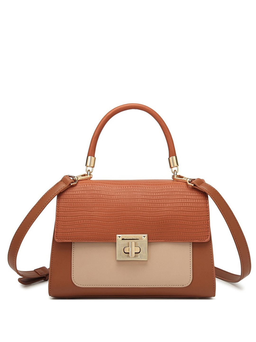 Diana Korr Textured Structured Handheld Bag, Brown