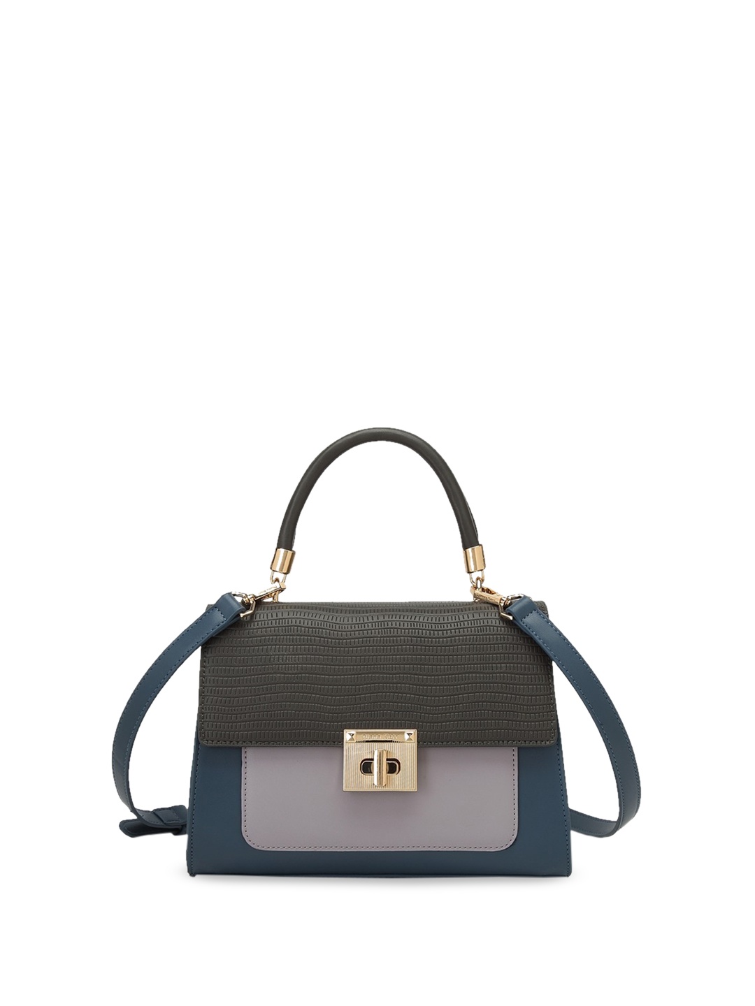 

Diana Korr Colourblocked PU Bucket Handheld Bag, Blue