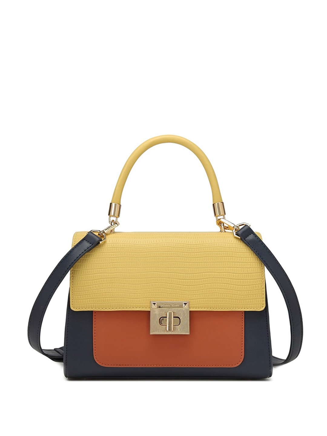 

Diana Korr Colourblocked PU Structured Handheld Bag, Yellow