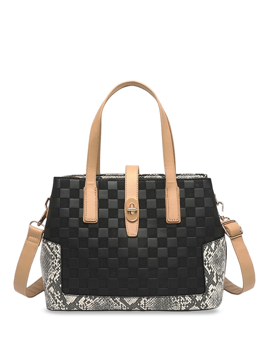 

Diana Korr Textured Structured Shoulder Bag, Black