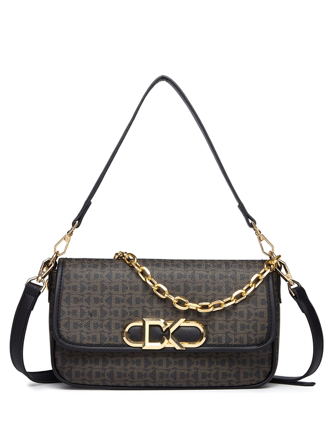 

Diana Korr Animal Textured PU Structured Sling Bag, Black