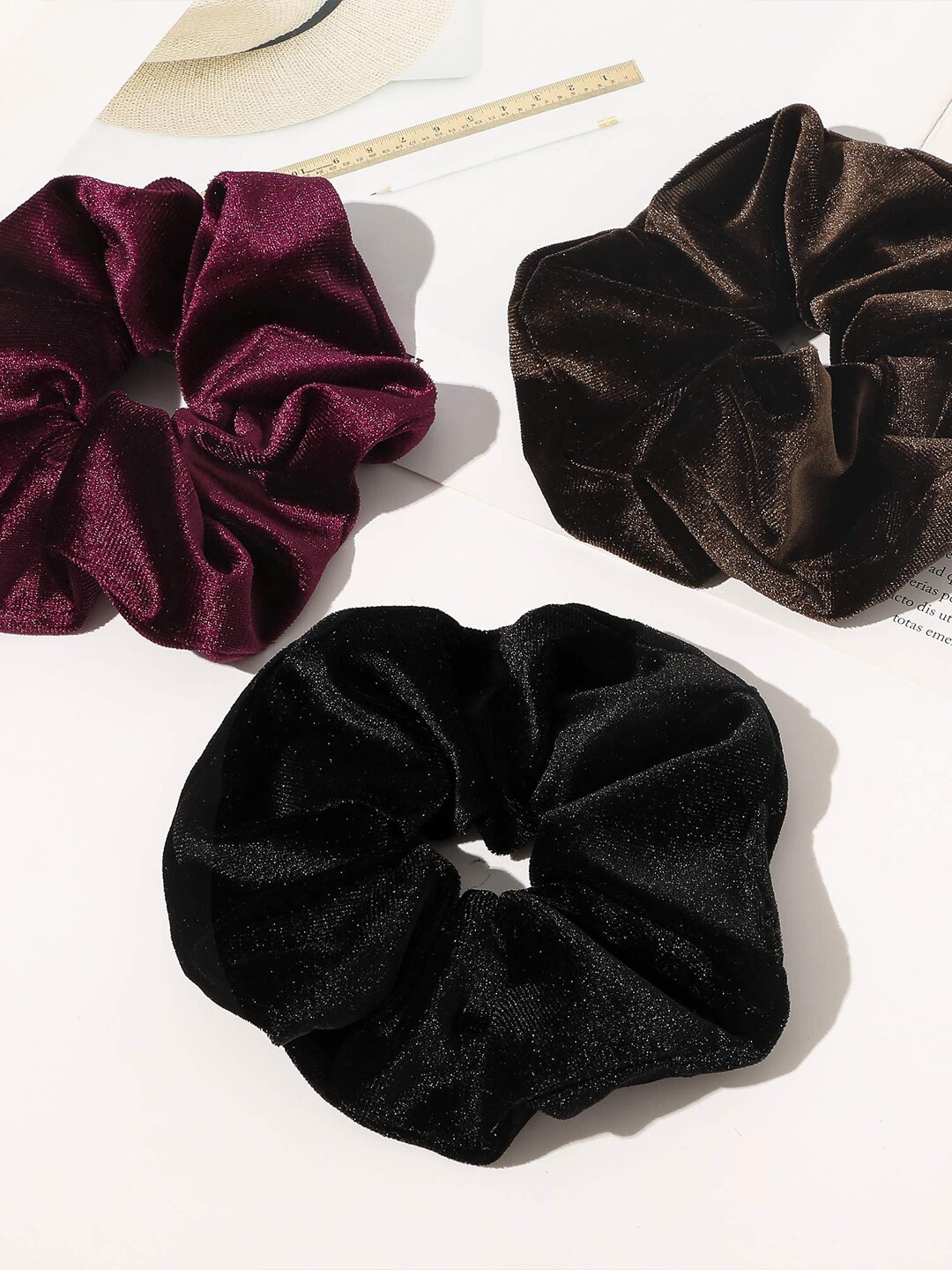 

VAGHBHATT Set of 3 Ponytail Holders, Black