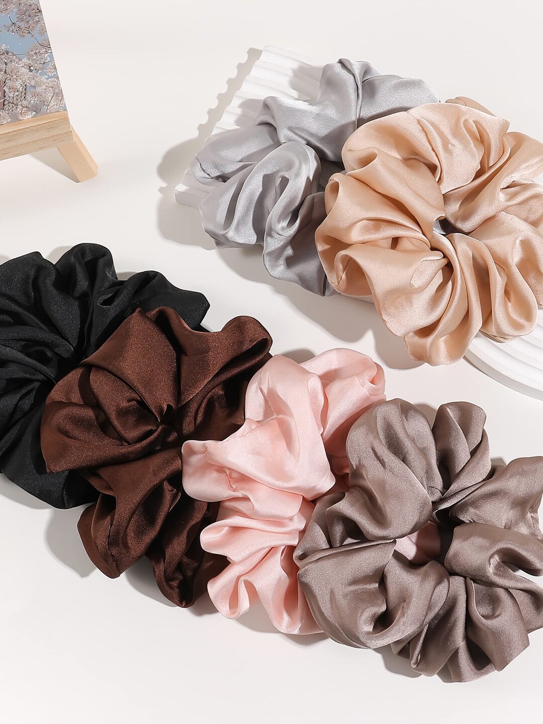 

Krelin Women Set of 6 Satin Hair Accessory Set, Pink