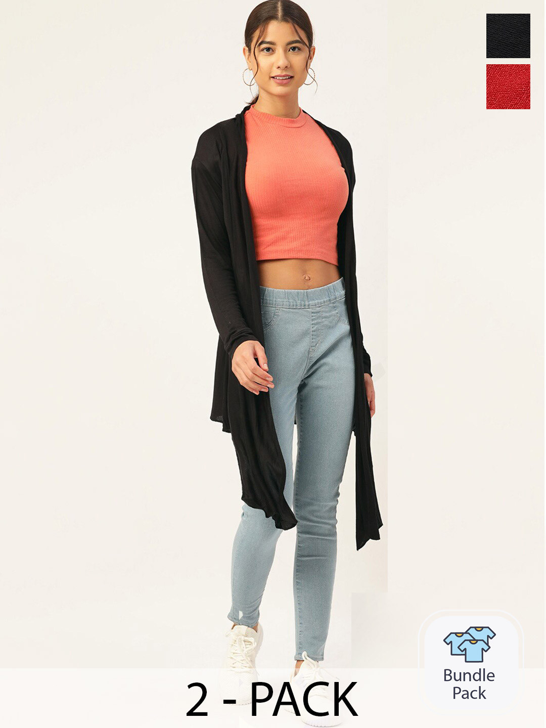 

urSense Women Black & Red Shrug