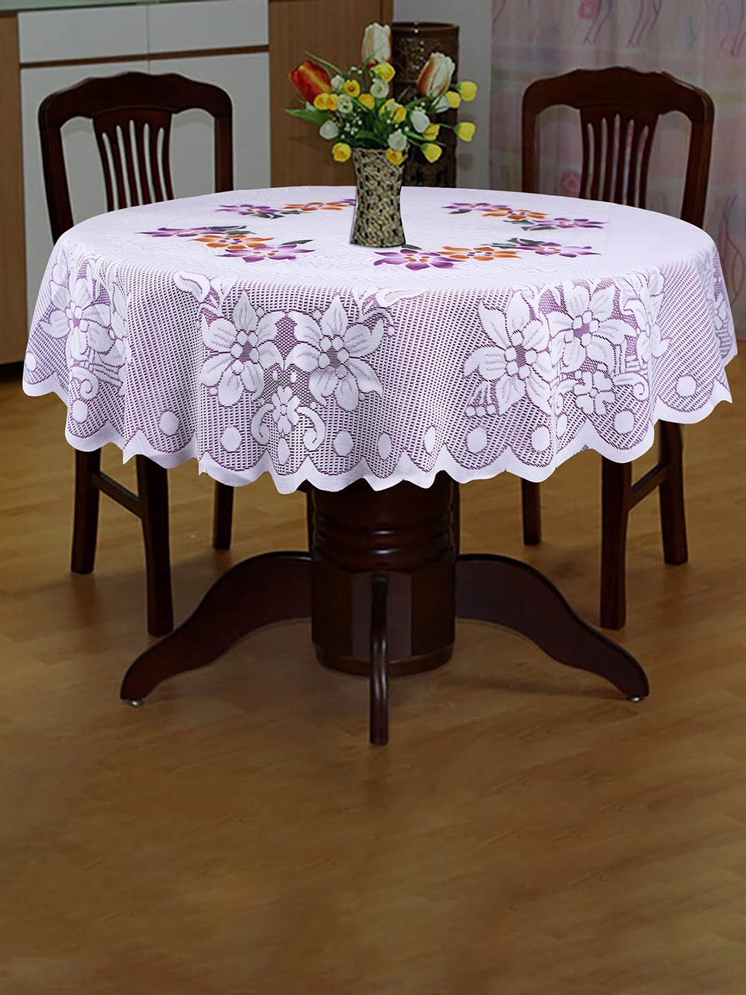 

Dakshya Industries Tulip Purple Printed Cotton Table Cover