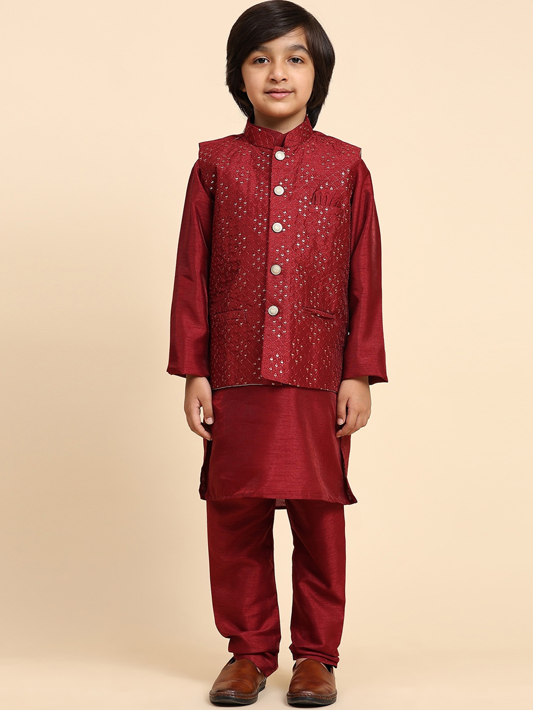

Pro-Ethic STYLE DEVELOPER Boys Kurta with Pyjamas, Maroon