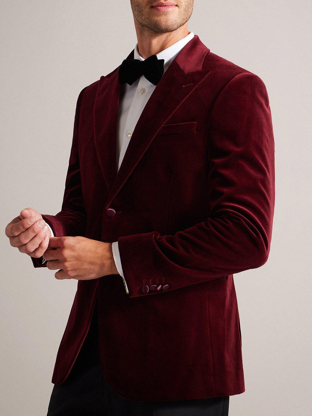 

Ted Baker Pure Cotton Slim-Fit Single Breasted Blazer, Maroon