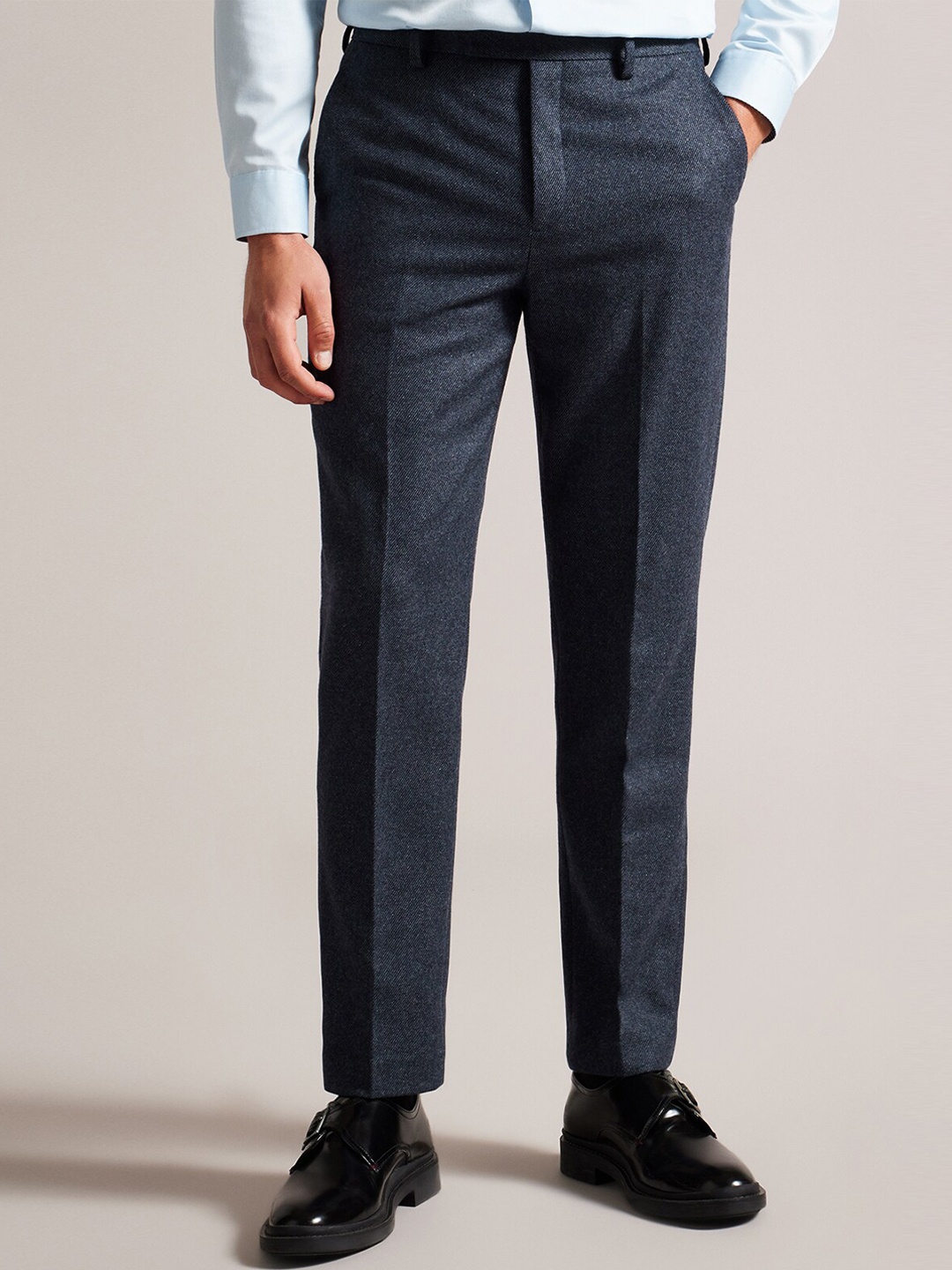 

Ted Baker Men Slim Fit Trousers, Navy blue