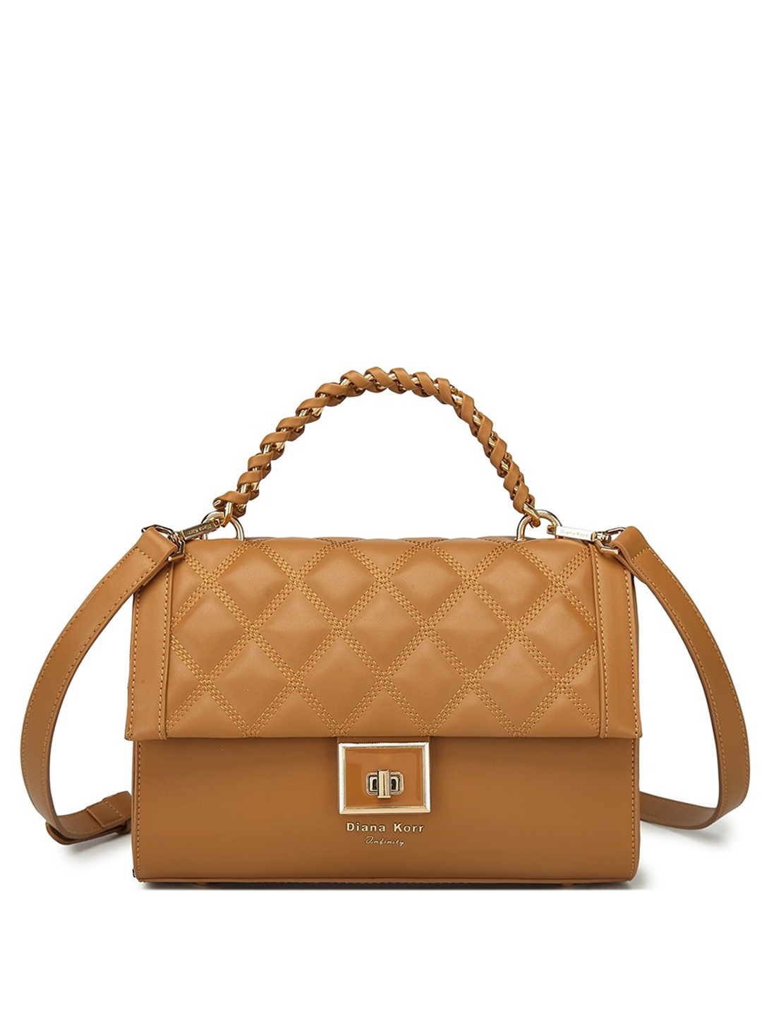 

Diana Korr Textured Structured Handheld Bag, Tan