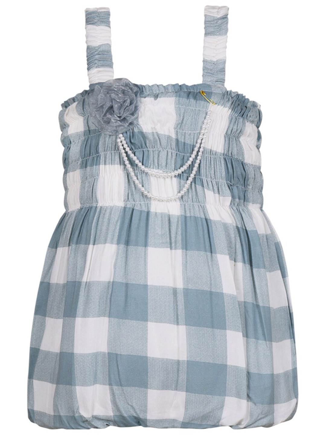 

Wish Karo Girls Checked A-Line Cotton Dress, Grey