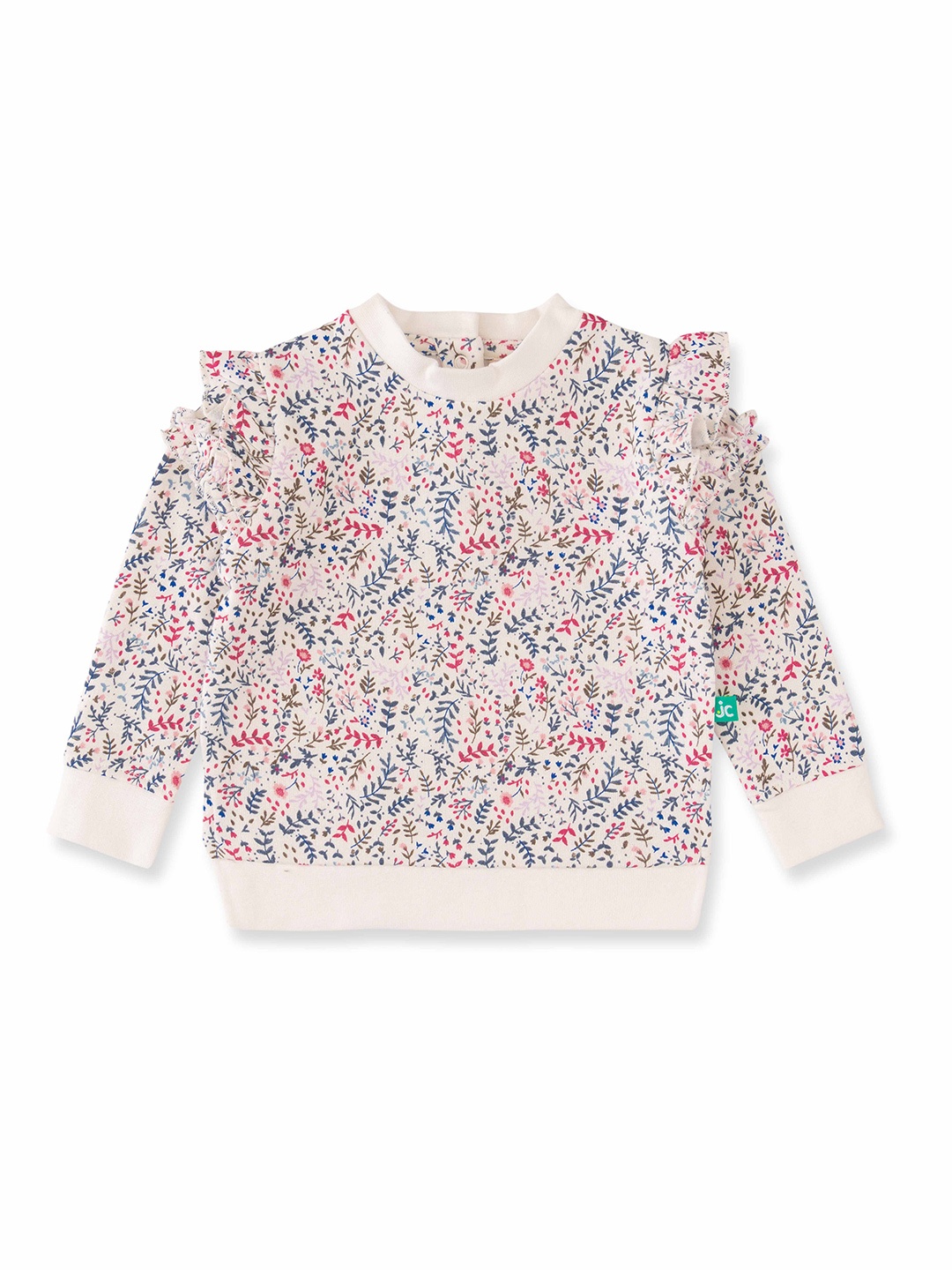 

JusCubs Girls Floral Printed Cotton Sweatshirt, White