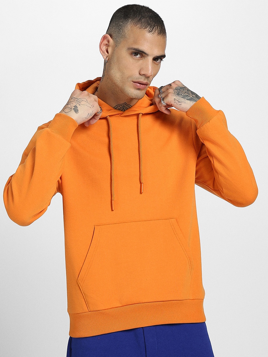 

VEIRDO Hooded Pullover Fleece Sweatshirt, Orange