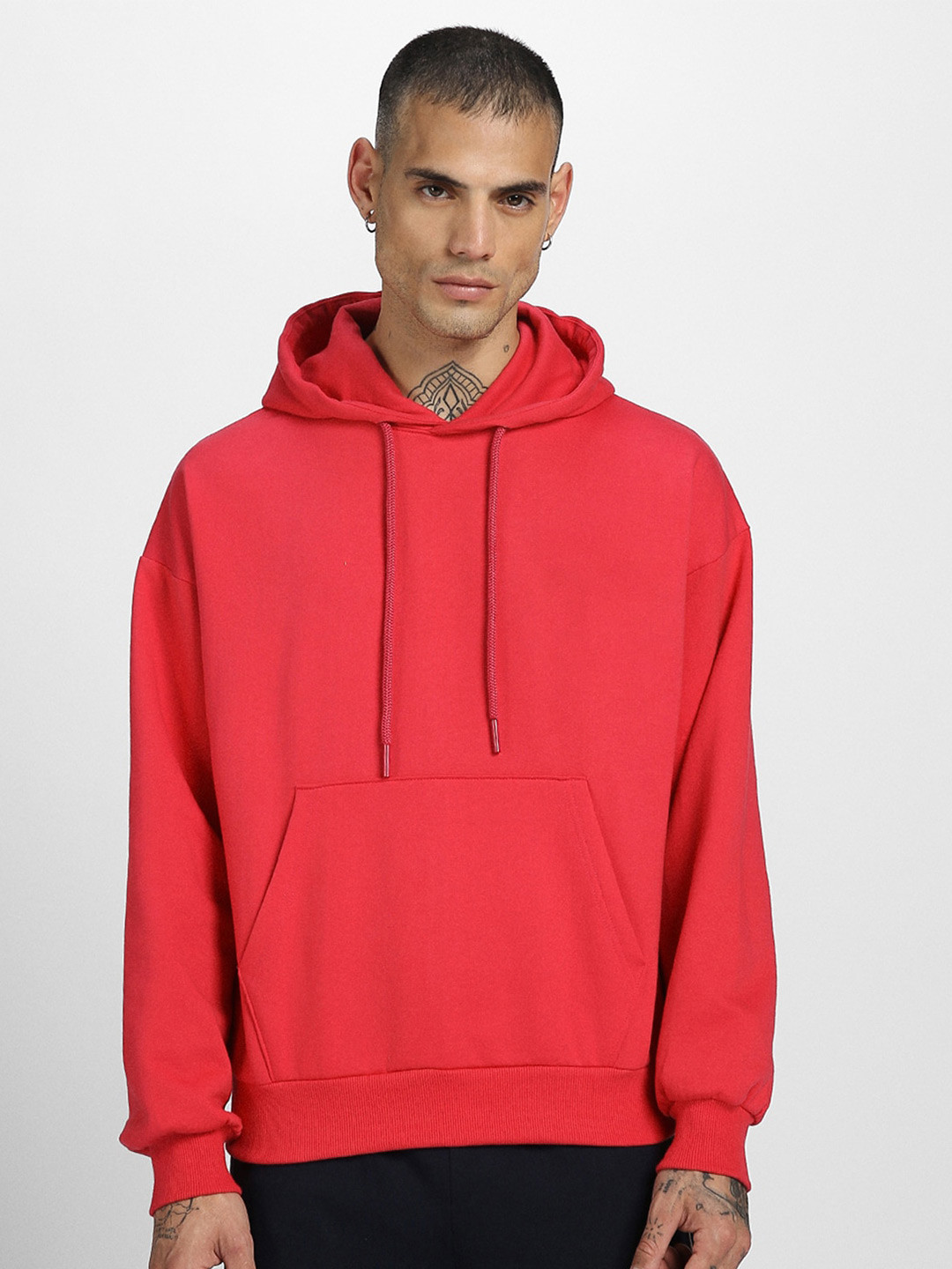 

VEIRDO Hooded Pullover Fleece Sweatshirt, Magenta