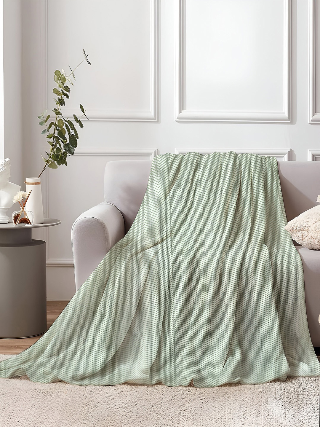 

AVI Living Green Patterned Pure Cotton Throws