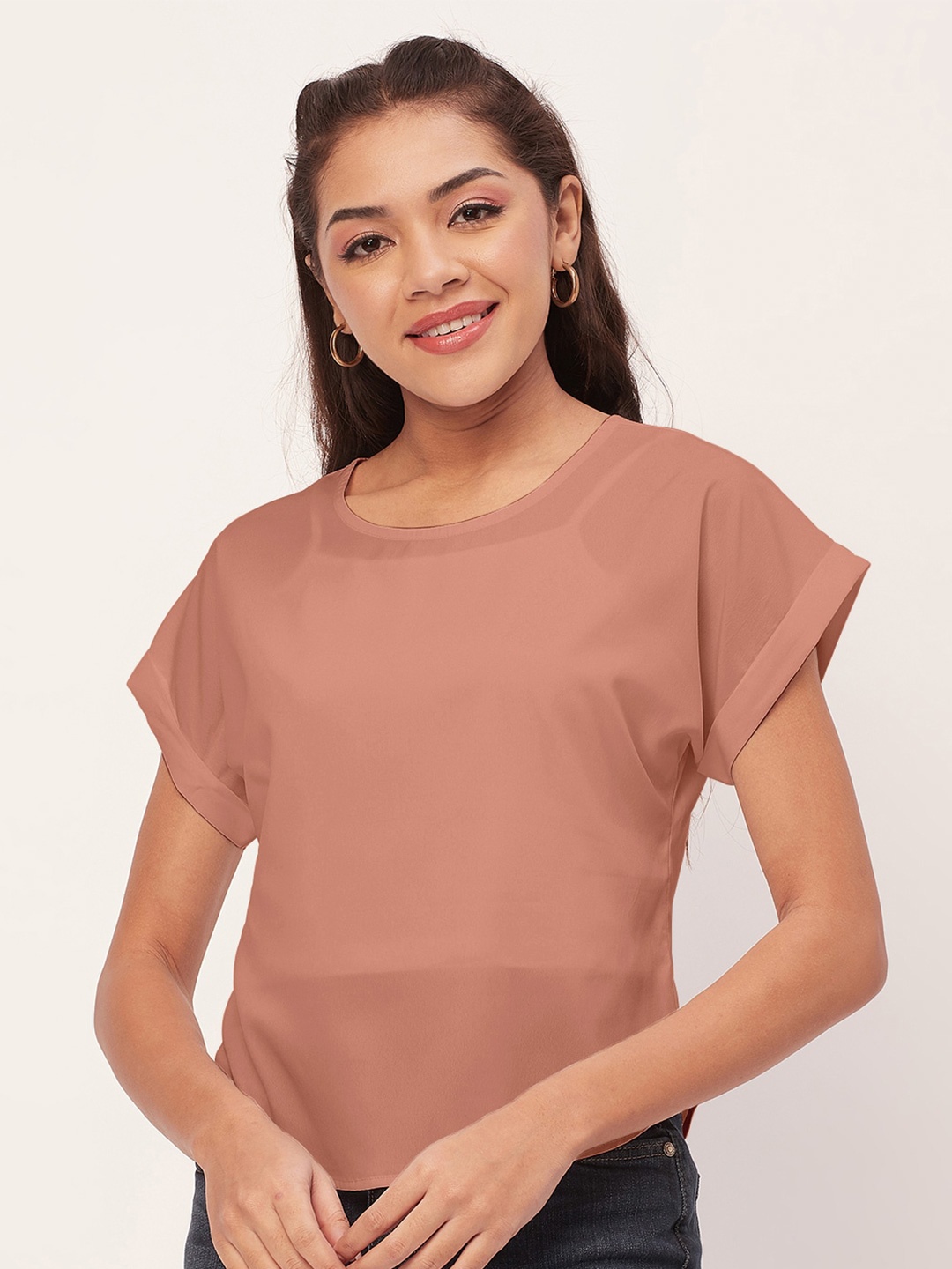 

Moomaya Extended Sleeves Top, Peach