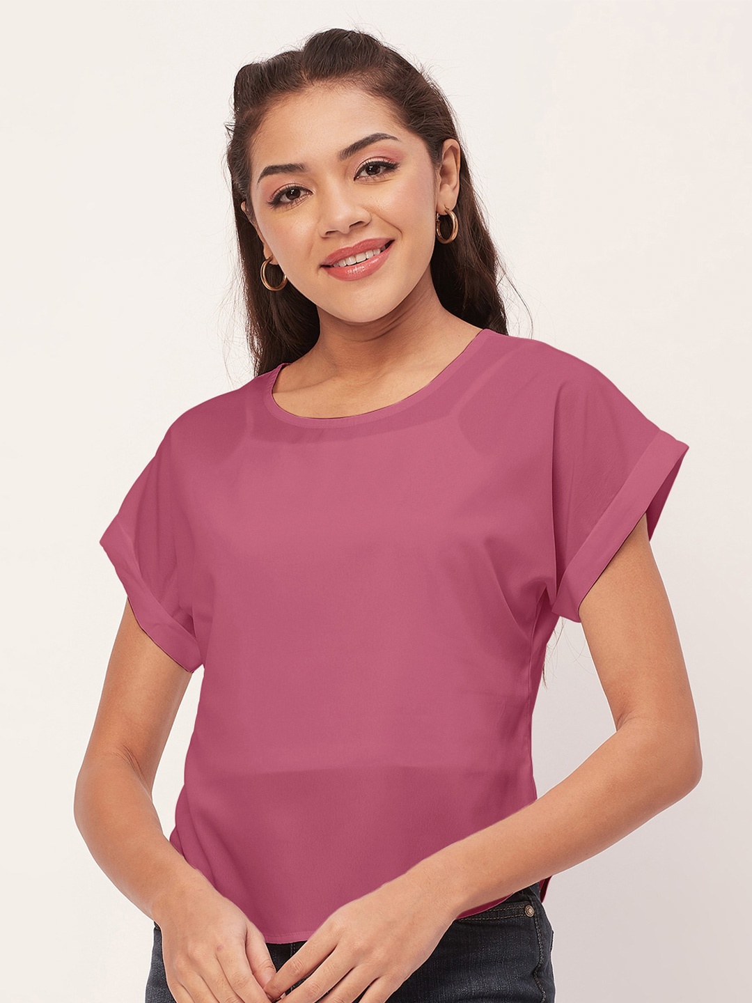 

Moomaya Extended Sleeves Top, Pink