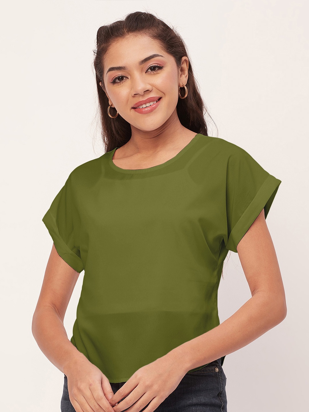 

Moomaya Extended Sleeves Top, Olive