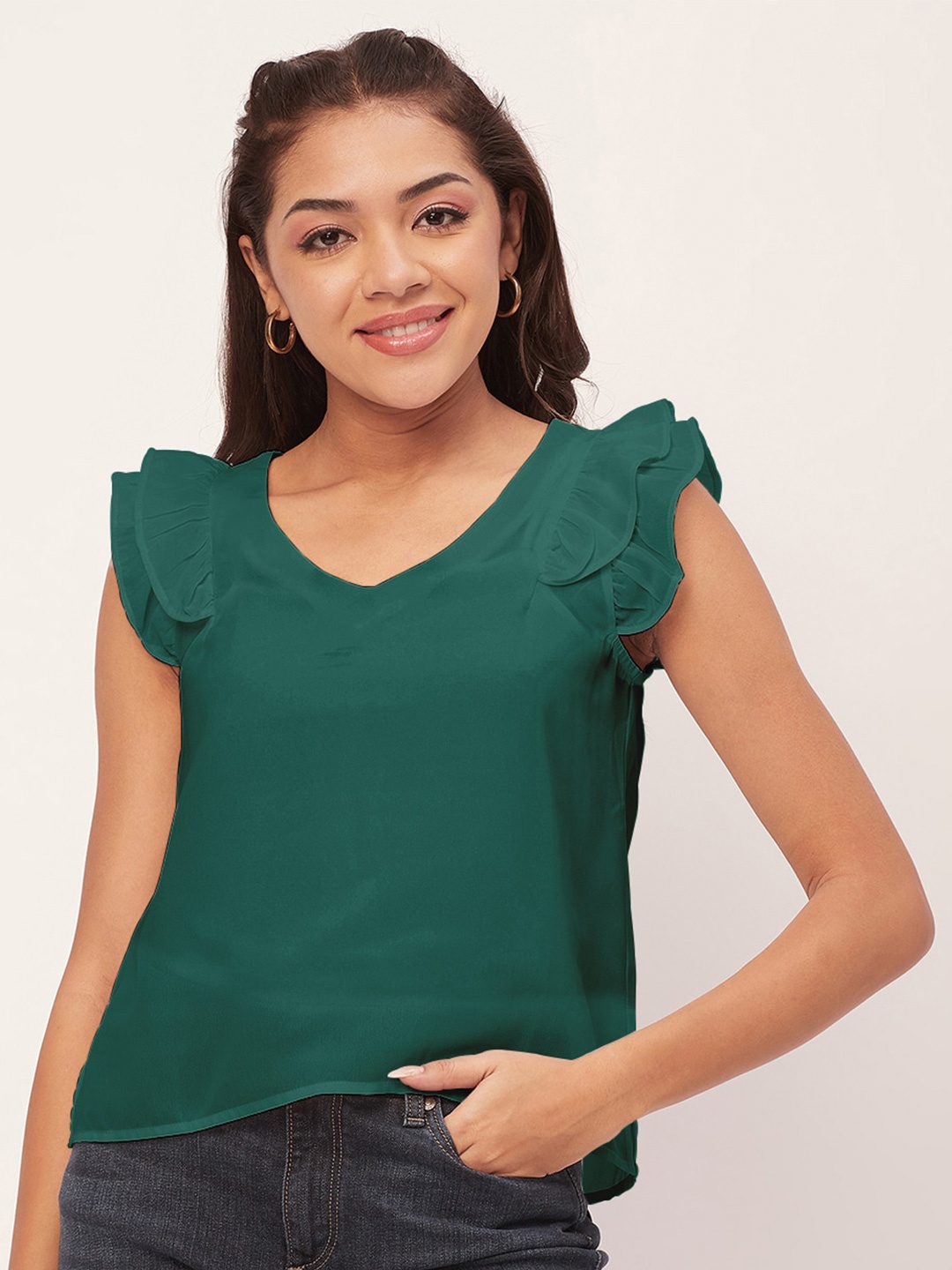 

Moomaya Flutter Sleeve Top, Teal