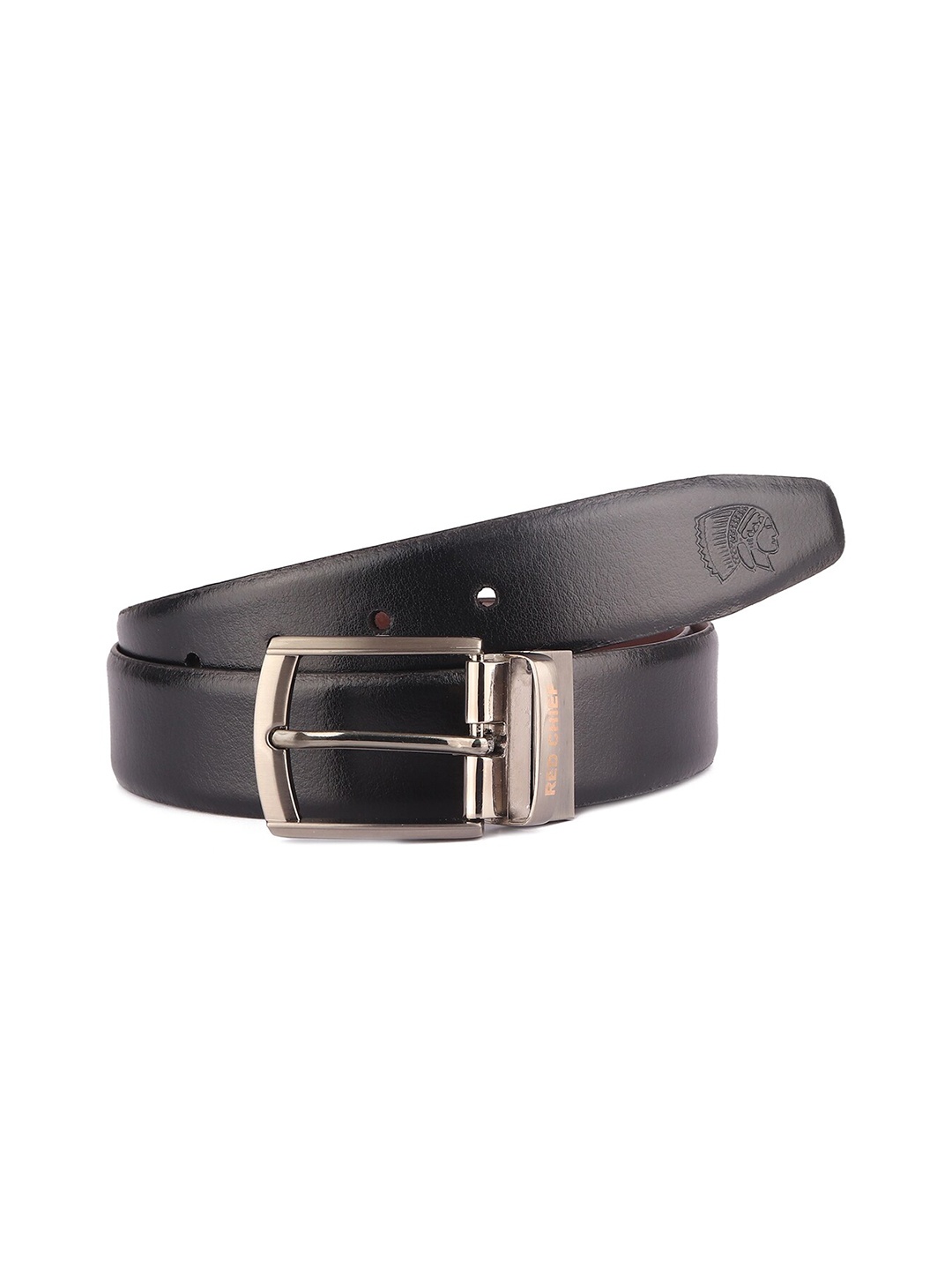 

Red Chief Men Leather Reversible Formal Belt, Black
