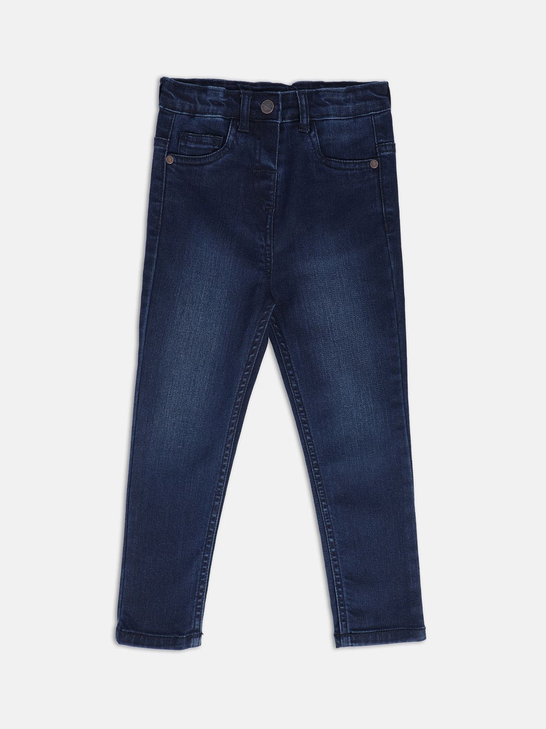 

MINI KLUB Girls Light Fade Clean Look Stretchable Jeans, Navy blue