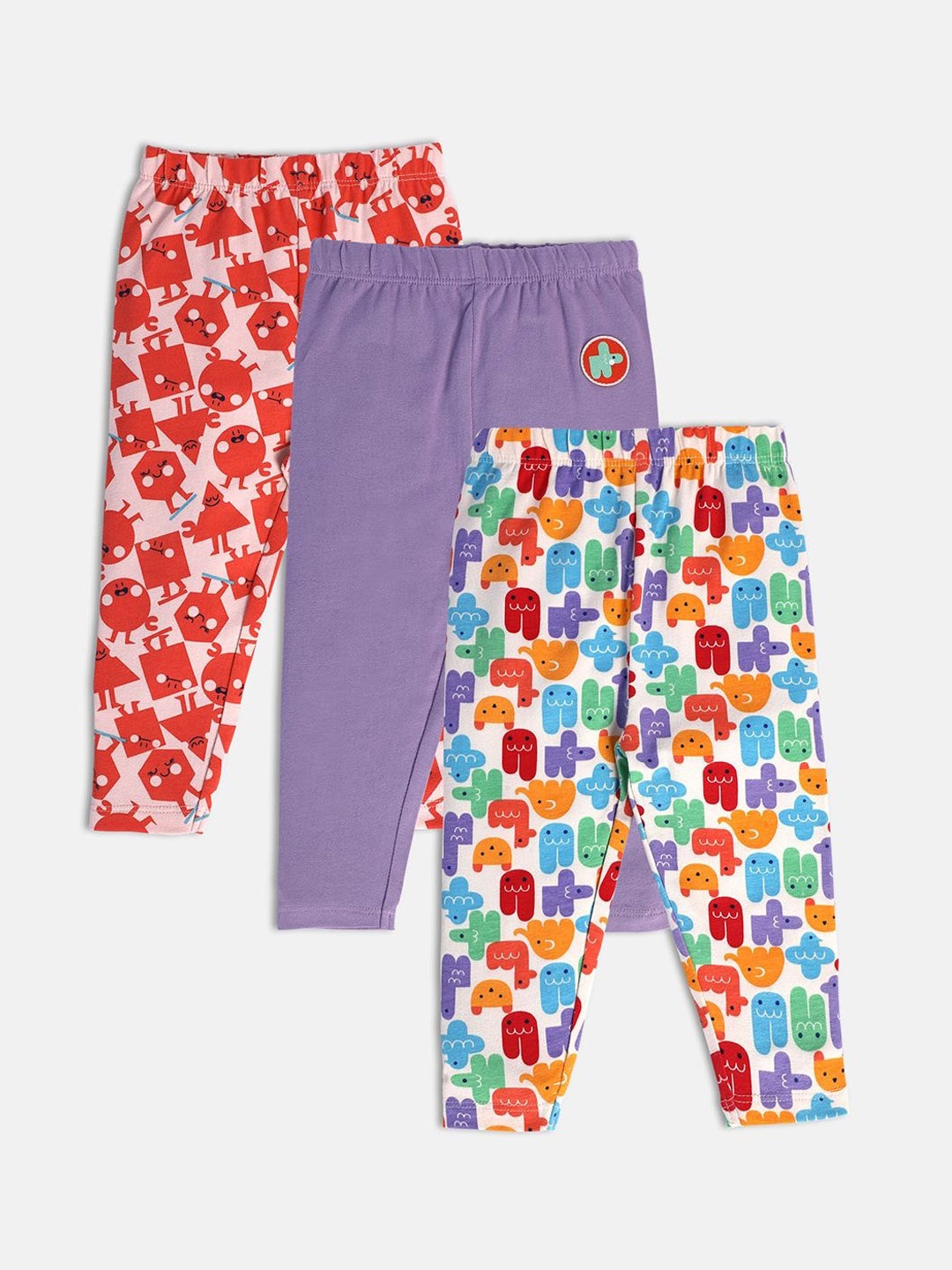 MINI KLUB Infant Girls Pack Of 3 Ankle-Length Leggings, Beige