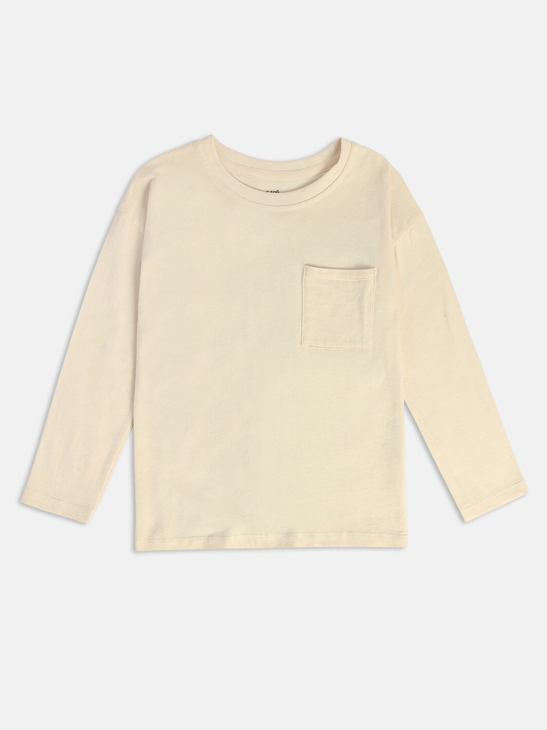 

MINI KLUB Boys Round Neck Long Sleeves Cotton T-shirt, Beige