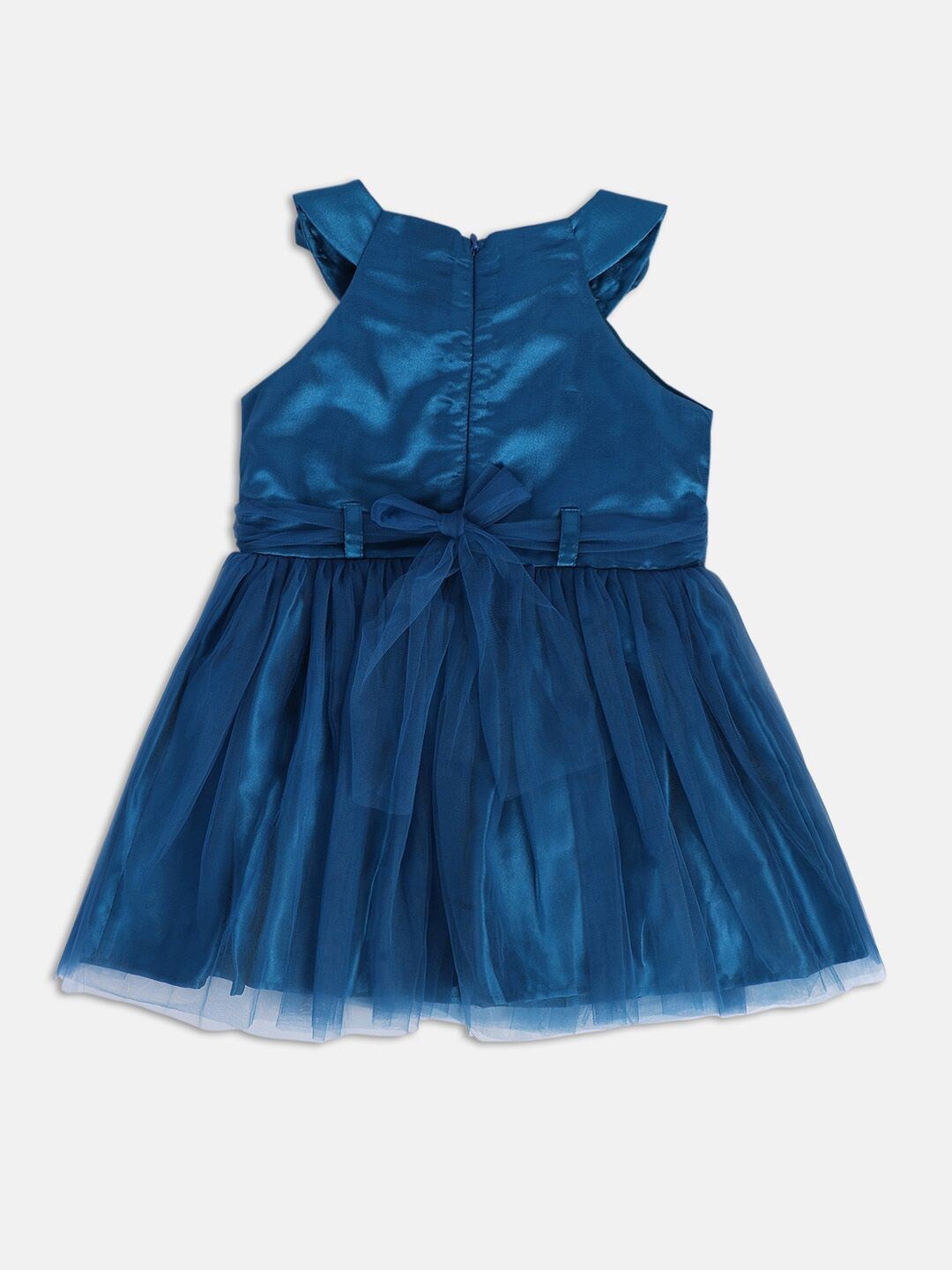 MINI KLUB Girls Halter Neck Fit & Flare Dress, Green
