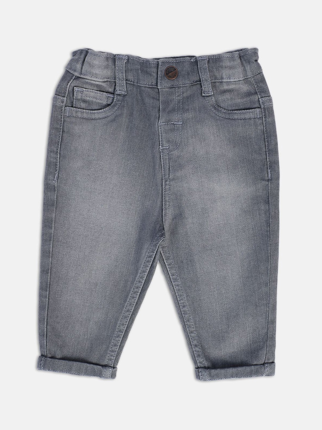 

MINI KLUB Boys Cotton Clean Look Heavy Fade Stretchable Jeans, Grey