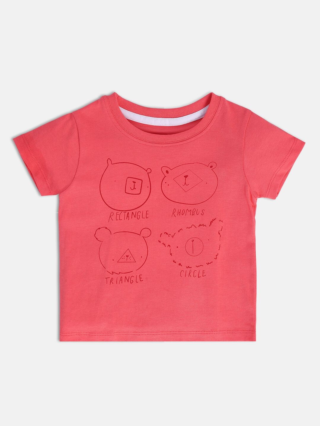 

MINI KLUB Boys Conversational Printed Regular Fit Pure Cotton Casual T-shirt, Red