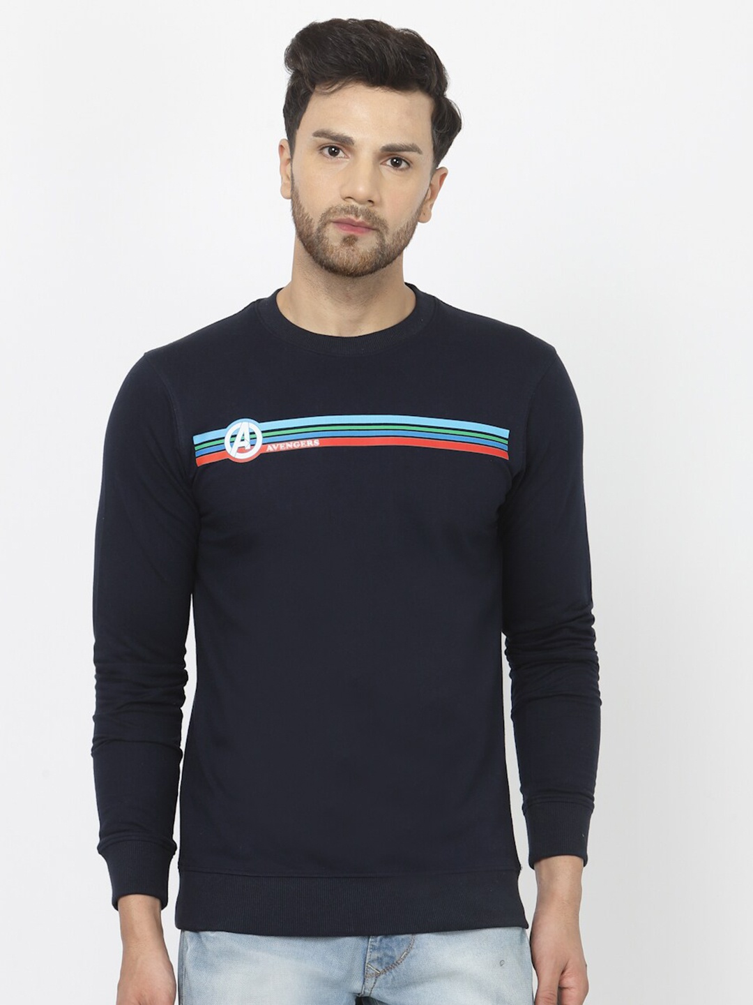 

Wear Your Mind Avengers Printed Long Sleeves Pullover, Black