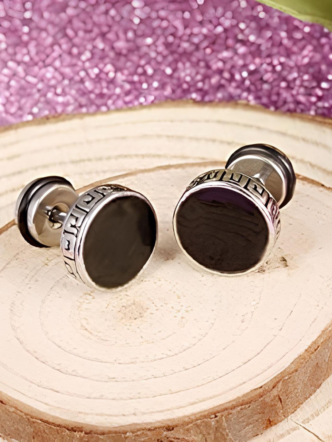 KARISHMA KREATIONS Silver-Plated Contemporary Hoop Earrings