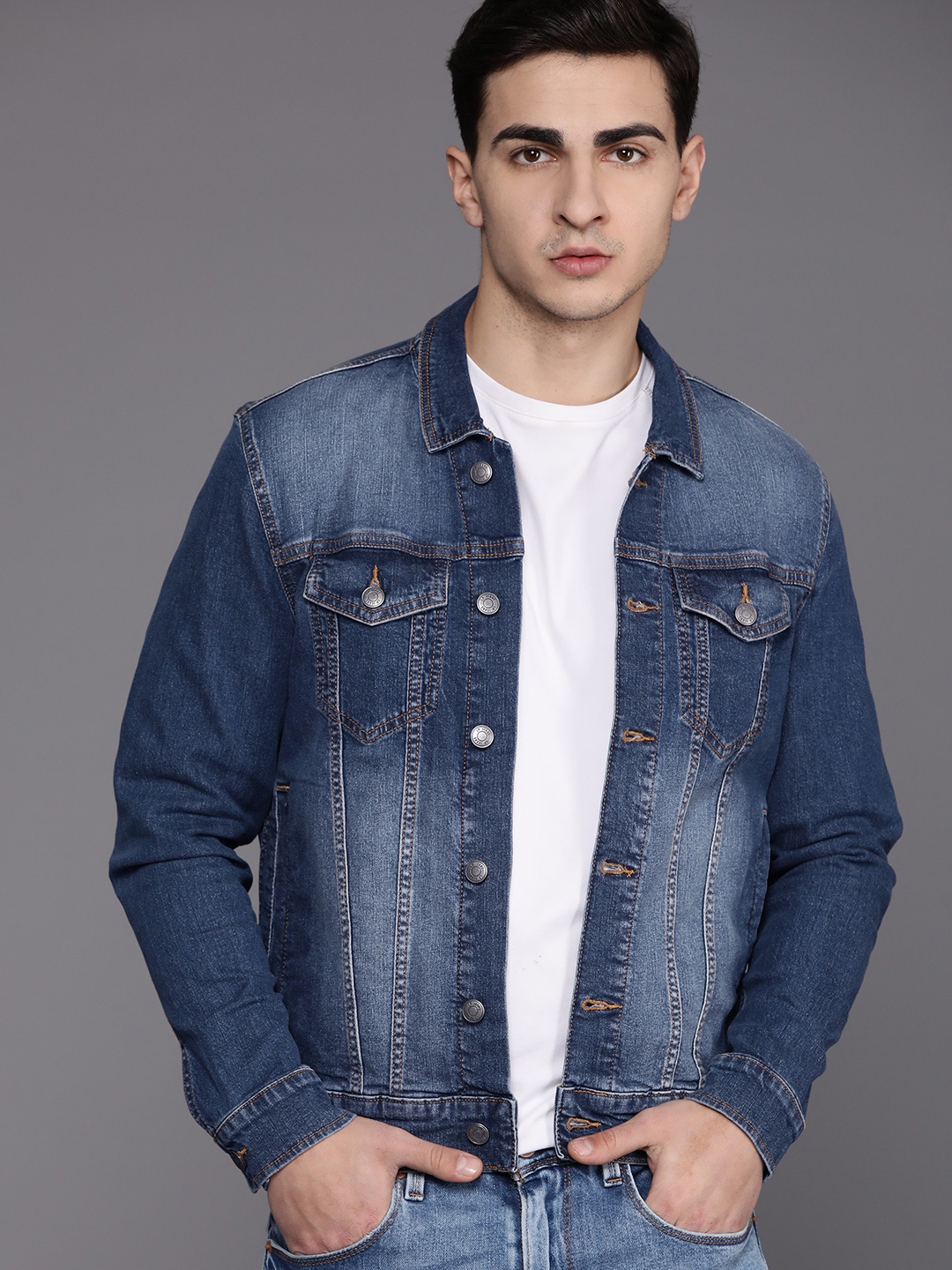 

Louis Philippe Jeans Washed Denim Jacket, Blue