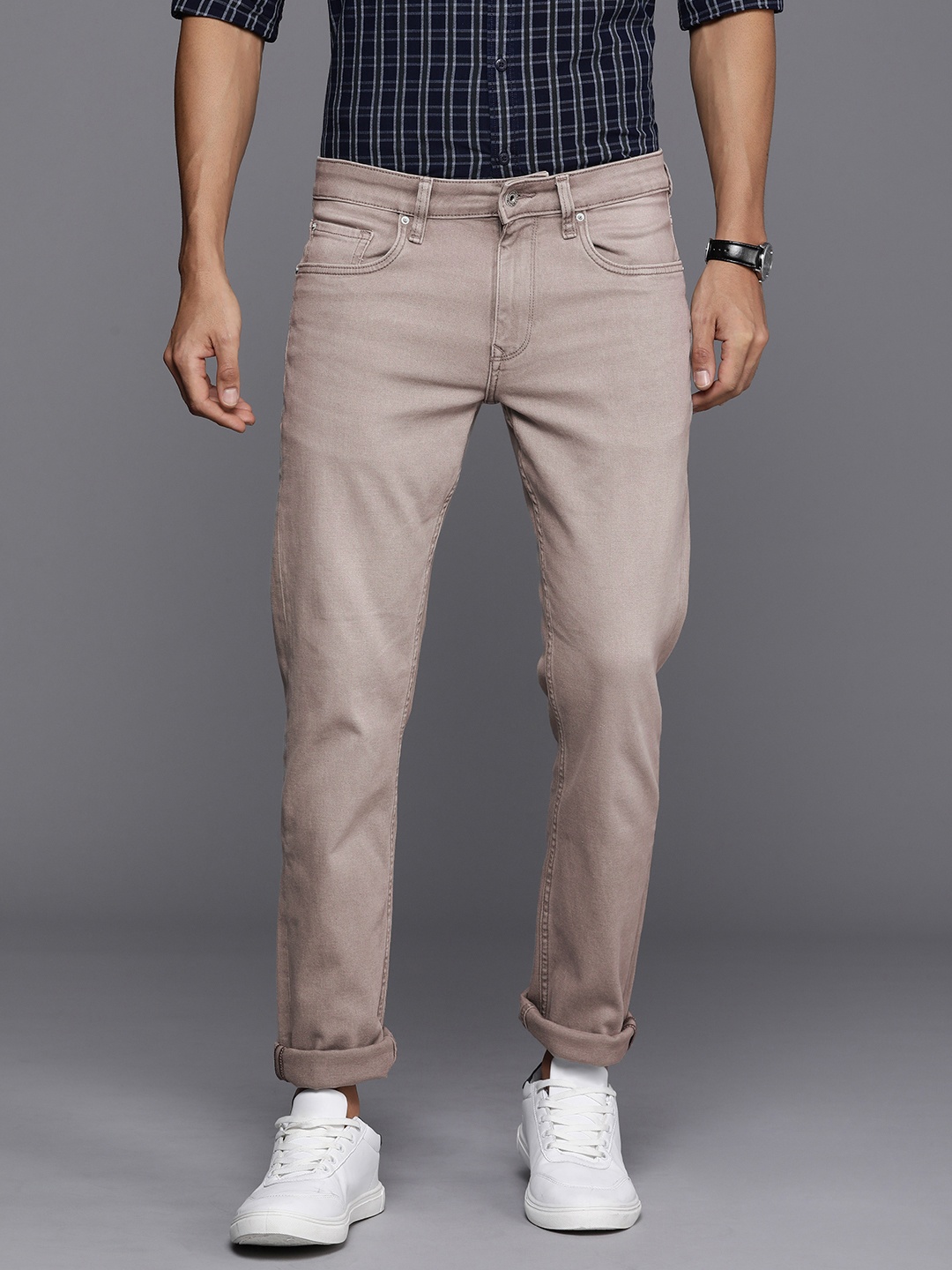 

Louis Philippe Jeans Men Slim Fit Low-Rise Stretchable Jeans, Grey